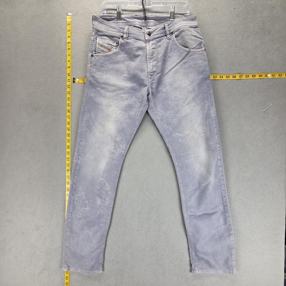Diesel Jeans Mens 30x30 Gray Krayver Light Wash Regular Slim Carrot 0819D